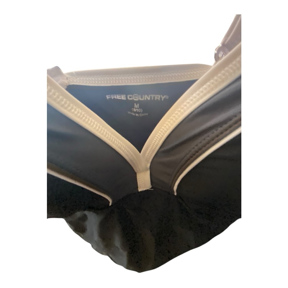 Free Country Black and Cream Swim Top with Spaghetti Straps - Picture 4 of 5